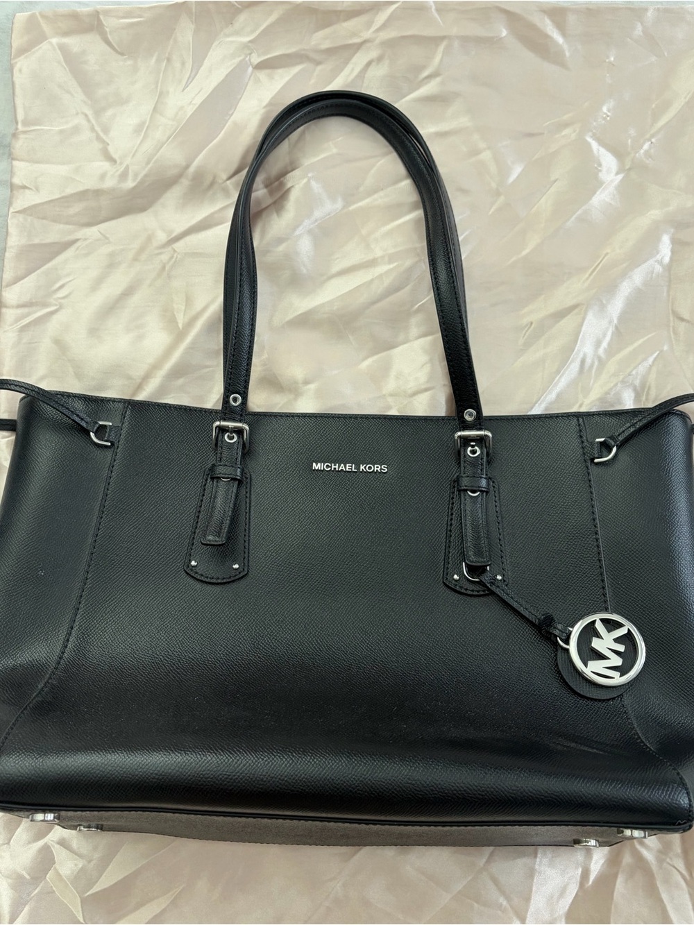 Michael Kors Black Voyager Saffiano Leather Tote